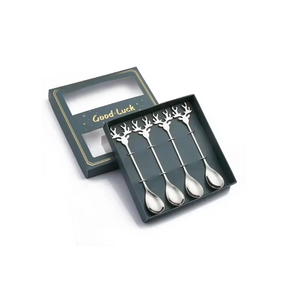 Set of 4 Christmas Spoons in Stainless Steel