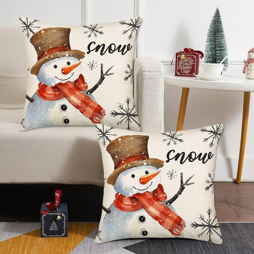 Christmas Linen Cushion Cover 45cm