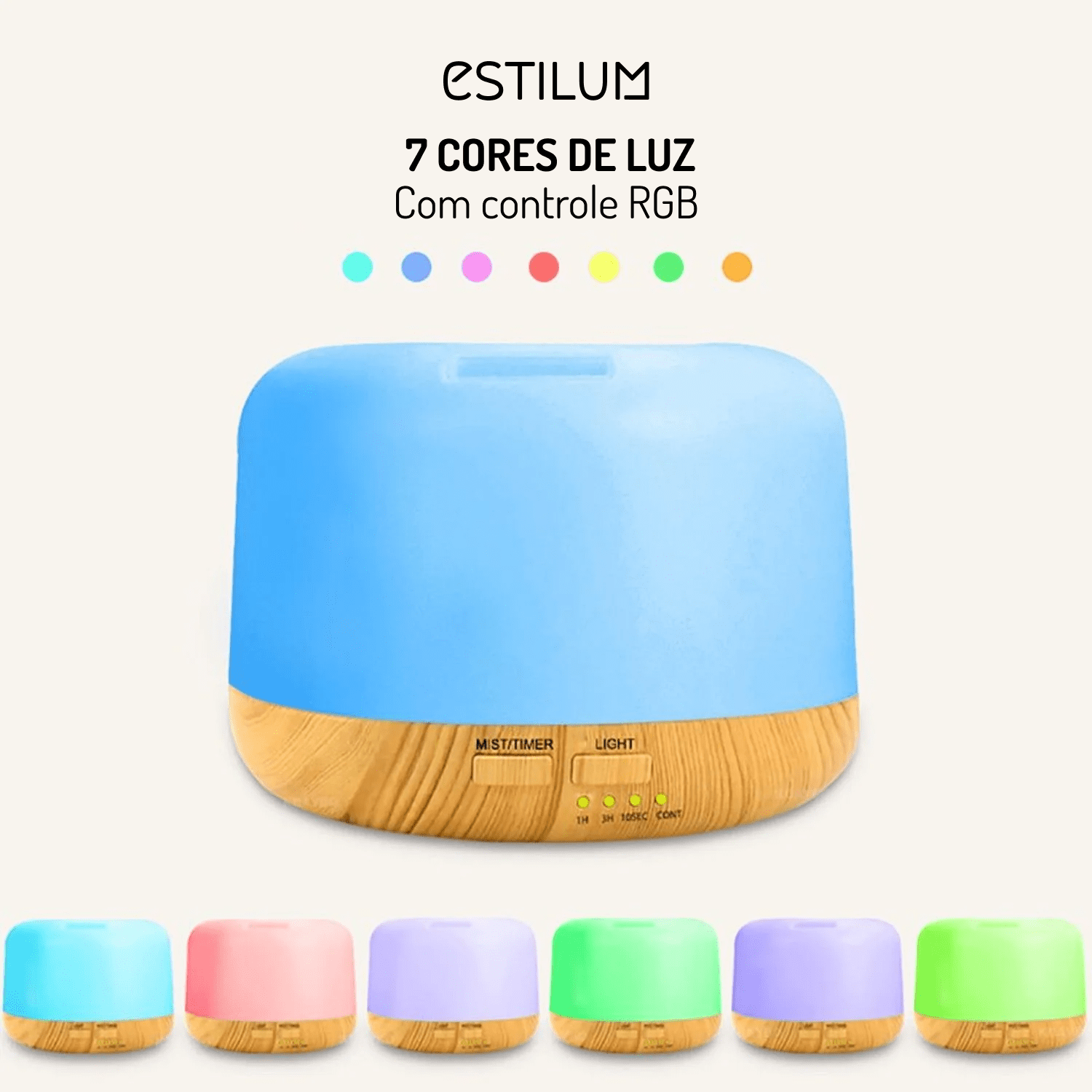 RGB Ultrasonic Humidifier and Diffuser - 500ml