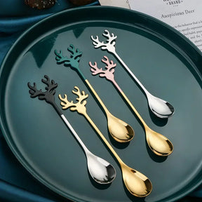 Set of 4 Christmas Spoons in Stainless Steel