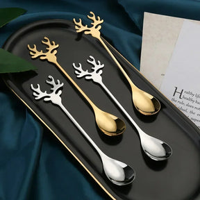 Set of 4 Christmas Spoons in Stainless Steel